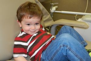 Bryce Carson being a big boy and sitting in the dental chair all by himself!